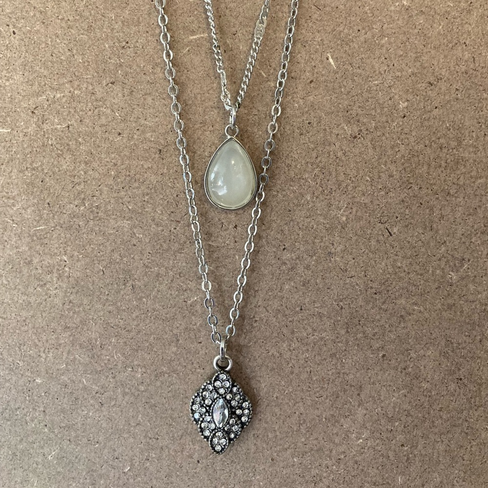 2 pieces for $13 Maurices silver double necklace and silver bracelet set NWT